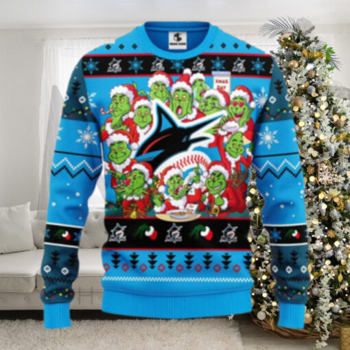 Miami Marlins 12 Grinch Xmas Day Ugly Christmas Sweater