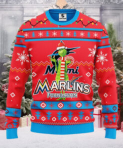 Miami Marlins Grinch Foundation Red Ugly Christmas Sweater