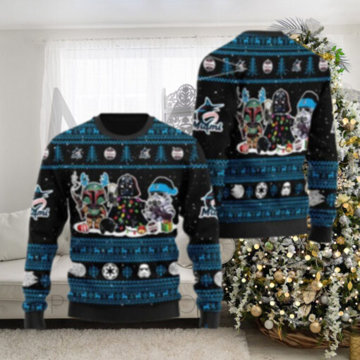 Miami Marlins Star Wars Bounty Hunters Ugly Christmas Sweater