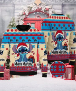 Miami Marlins Stitch Santa Ugly Christmas Sweater