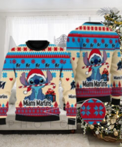 Miami Marlins Stitch Santa Ugly Christmas Sweater