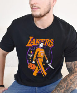 Michael Myers x Los Angeles Lakers NBA Graphic 2024 t shirt