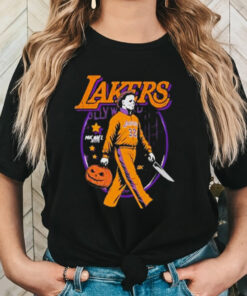 Michael Myers x Los Angeles Lakers NBA Graphic 2024 t shirt