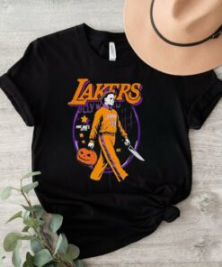 Michael Myers x Los Angeles Lakers NBA Graphic 2024 t shirt