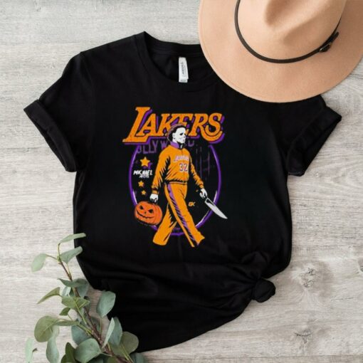 Michael Myers x Los Angeles Lakers NBA Graphic 2024 t shirt