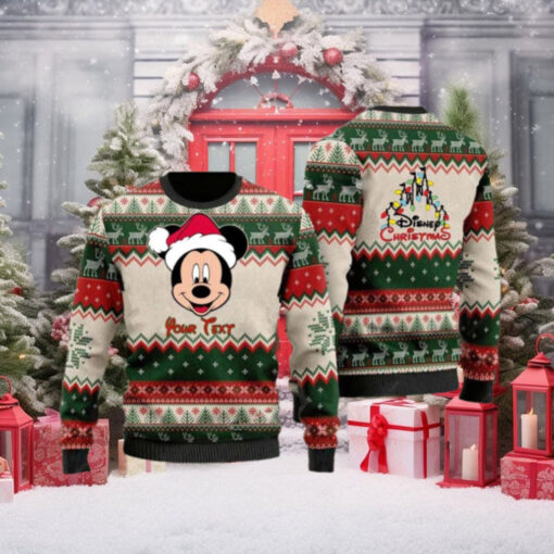 Mickey Santa Personalized Disney Cartoon Lover Christmas Gift Ugly Christmas Sweater