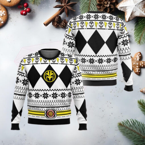 Mighty Morphin White Ranger Power Rangers Ugly Christmas Sweater