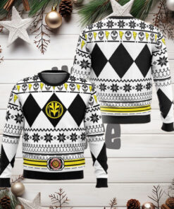 Mighty Morphin White Ranger Power Rangers Ugly Christmas Sweater