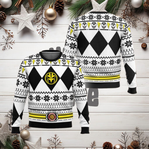 Mighty Morphin White Ranger Power Rangers Ugly Christmas Sweater