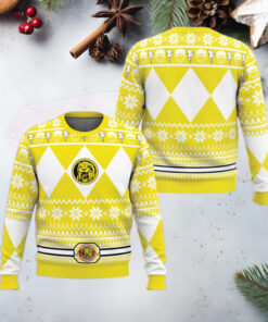 Mighty Morphin Yellow Ranger Power Rangers Ugly Christmas Sweater