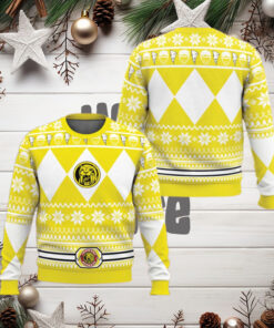 Mighty Morphin Yellow Ranger Power Rangers Ugly Christmas Sweater