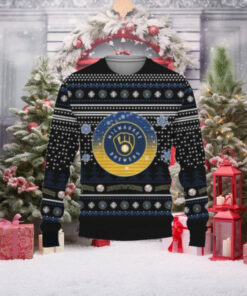 Milwaukee Brewers Classic Logo Holiday Ugly Sweater