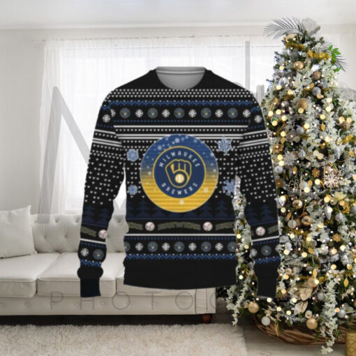 Milwaukee Brewers Classic Logo Holiday Ugly Sweater