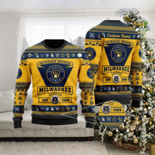 Milwaukee Brewers Custom 1969 Est Vintage Ugly Sweater