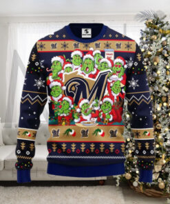 Milwaukee Brewers Grinch Family Xmas Day Ugly Sweater