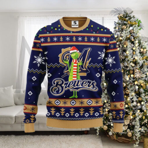 Milwaukee Brewers Grinch Festive Christmas Ugly Sweater