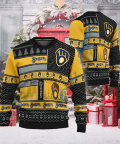 Milwaukee Brewers Patchwork Pattern Ugly Christmas Sweater