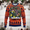 Orange Detroit Tigers Festive Pattern Holiday Ugly Sweater