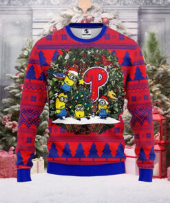 Minions Philadelphia Phillies Wreath Christmas Ugly Sweater