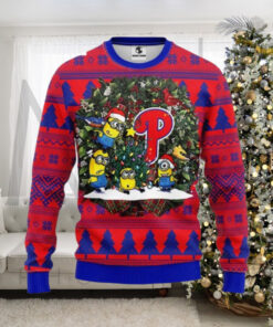 Minions Philadelphia Phillies Wreath Christmas Ugly Sweater