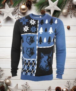 Minnesota Timberwolves NBA Busy Block Ugly Sweater Holiday Ugly Christmas Sweater