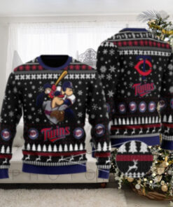 Minnesota Twins Baseball Action Ugly Christmas Sweater