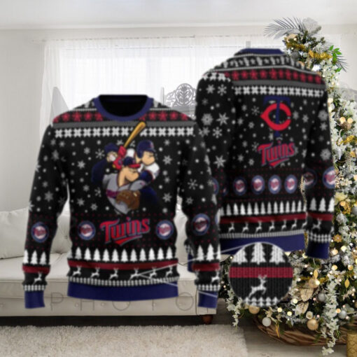 Minnesota Twins Baseball Action Ugly Christmas Sweater