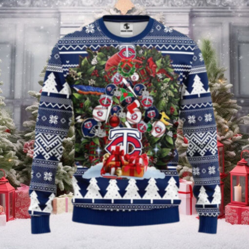 Minnesota Twins Baseballs And Gifts Christmas Tree Ugly Sweater