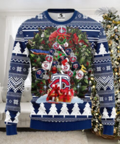 Minnesota Twins Baseballs And Gifts Christmas Tree Ugly Sweater