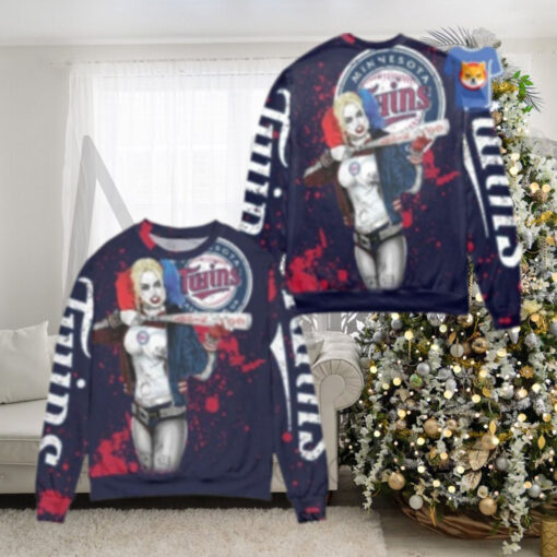 Minnesota Twins Harley Quinn Ugly Christmas Sweater