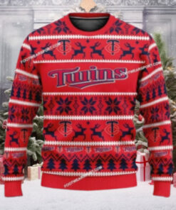 Minnesota Twins Holiday Reindeer Knitted Ugly Christmas Sweater