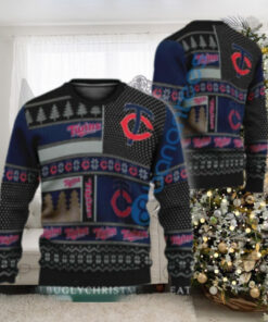 Minnesota Twins Logo Patchwork Ugly Christmas Sweater