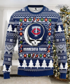 Minnesota Twins Skull And Gifts Ugly Christmas Sweater