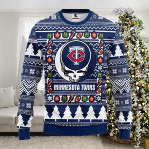 Minnesota Twins Skull And Gifts Ugly Christmas Sweater