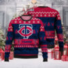 Minnesota Twins Stitch Candy Cane Ugly Christmas Sweater