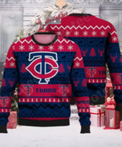 Minnesota Twins Snowflake Reindeer Ugly Christmas Sweater