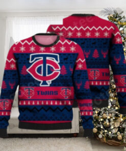 Minnesota Twins Snowflake Reindeer Ugly Christmas Sweater