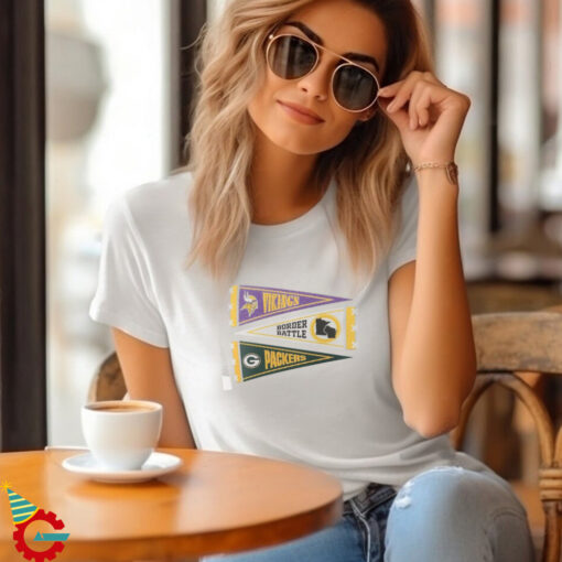 Minnesota Vikings vs. Green Bay Packers Border Battle Pennant T Shirt