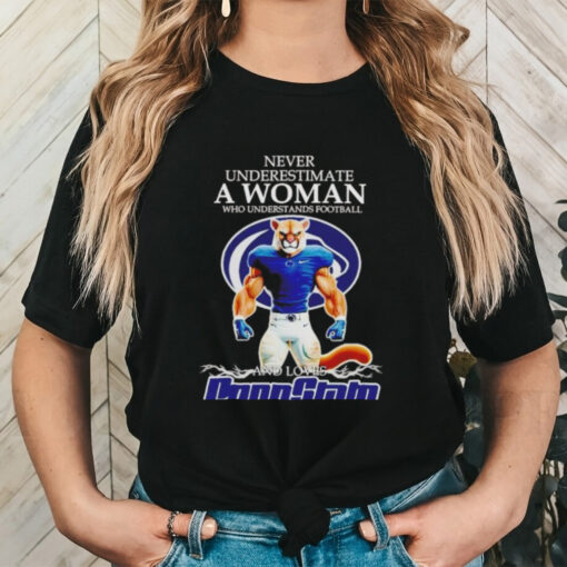 Never underestimate a woman who understands football and loves Penn State Nittany Lions mascot shirt