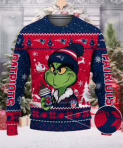 New England Patriots The Grinch Drink Coffee Ugly Christmas Sweater