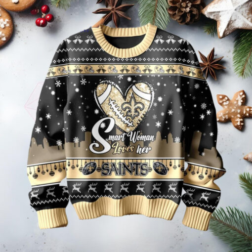 New Orleans Saints Smart Woman Loves Her Sweater