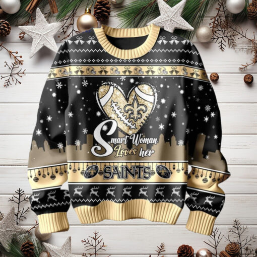 New Orleans Saints Smart Woman Loves Her Sweater