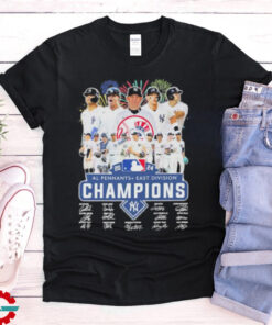 New York Yankees 2024 AL Pennants + East Division Champions Signatures Shirt