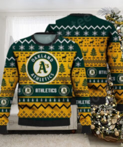 Oakland A’s Reindeer Pattern Ugly Christmas Sweater