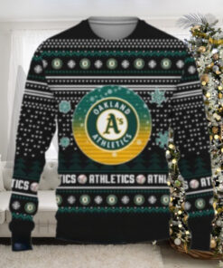 Oakland Athletics Logo Snowflakes Ugly Christmas Sweater