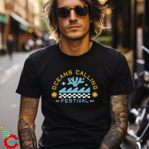 Oceans Calling Festival Checkered T Shirt