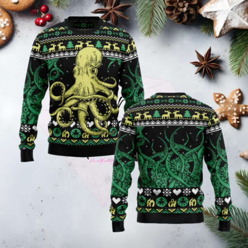 Octopus Cool Ugly Christmas Sweater