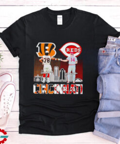 Official Cincinnati Bengals Anthony Munoz and Reds Rosa skyline shirt