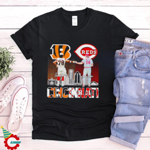 Official Cincinnati Bengals Anthony Munoz and Reds Rosa skyline shirt