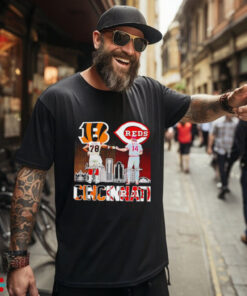 Official Cincinnati Bengals Anthony Munoz and Reds Rosa skyline shirt